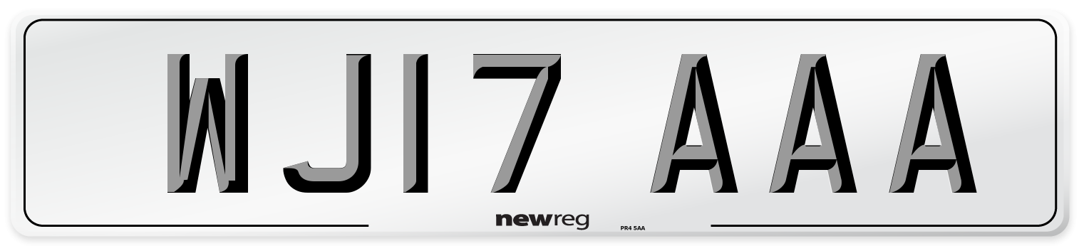WJ17 AAA Number Plate from New Reg